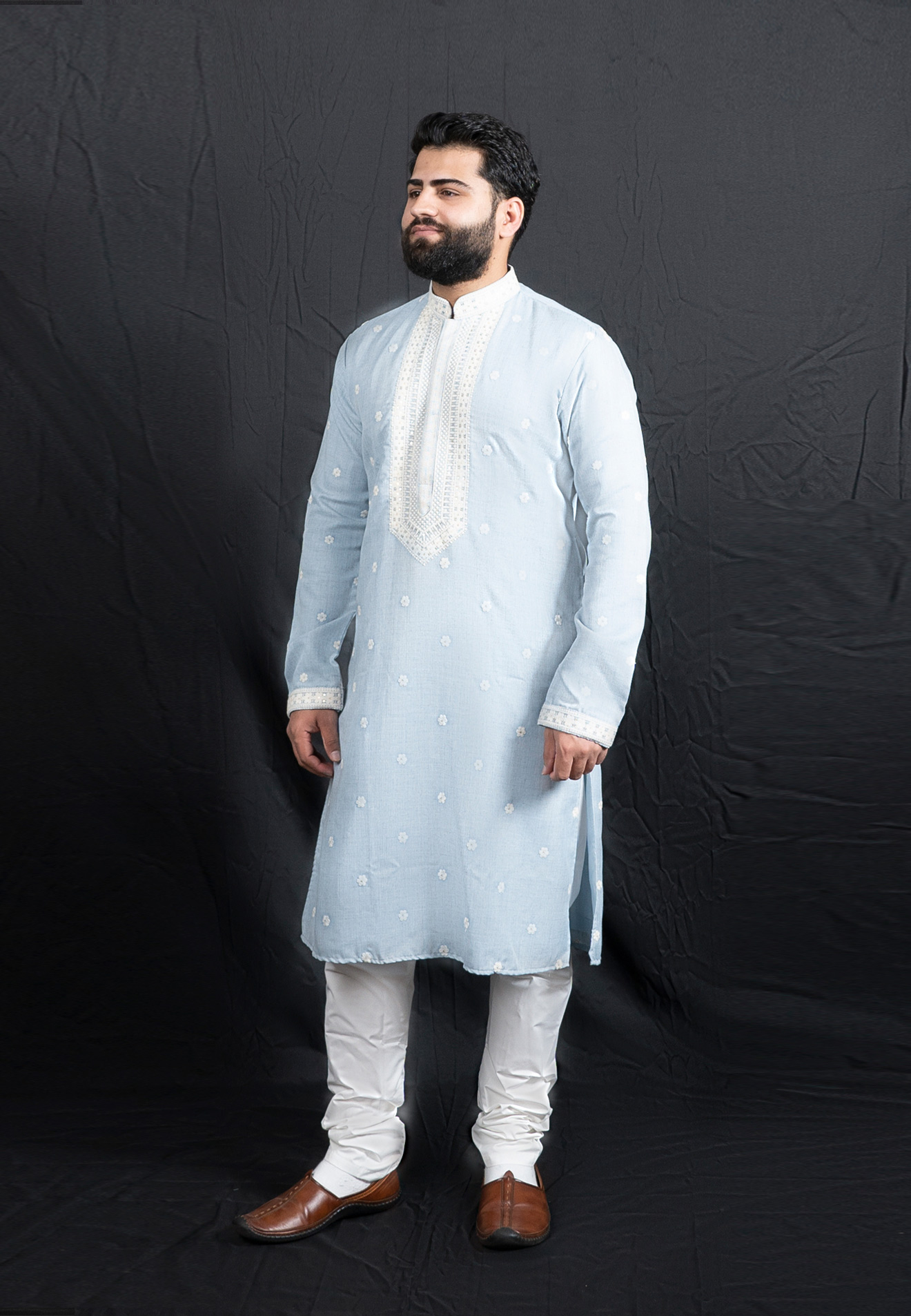 Blue-Embroidery-Kurta-Set-2