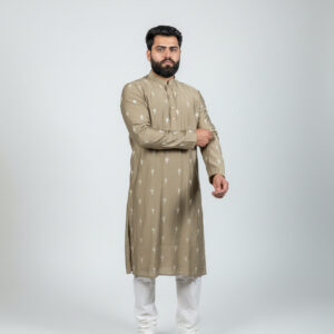 Brown Threaded Kurta Set