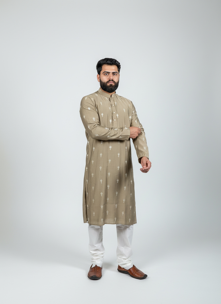Brown-Threaded-Kurta-Set