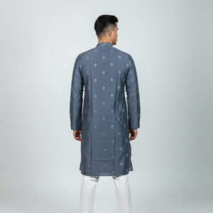 Grey Threaded Kurta Set