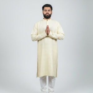 Lemon Yellow Threaded Kurta Set