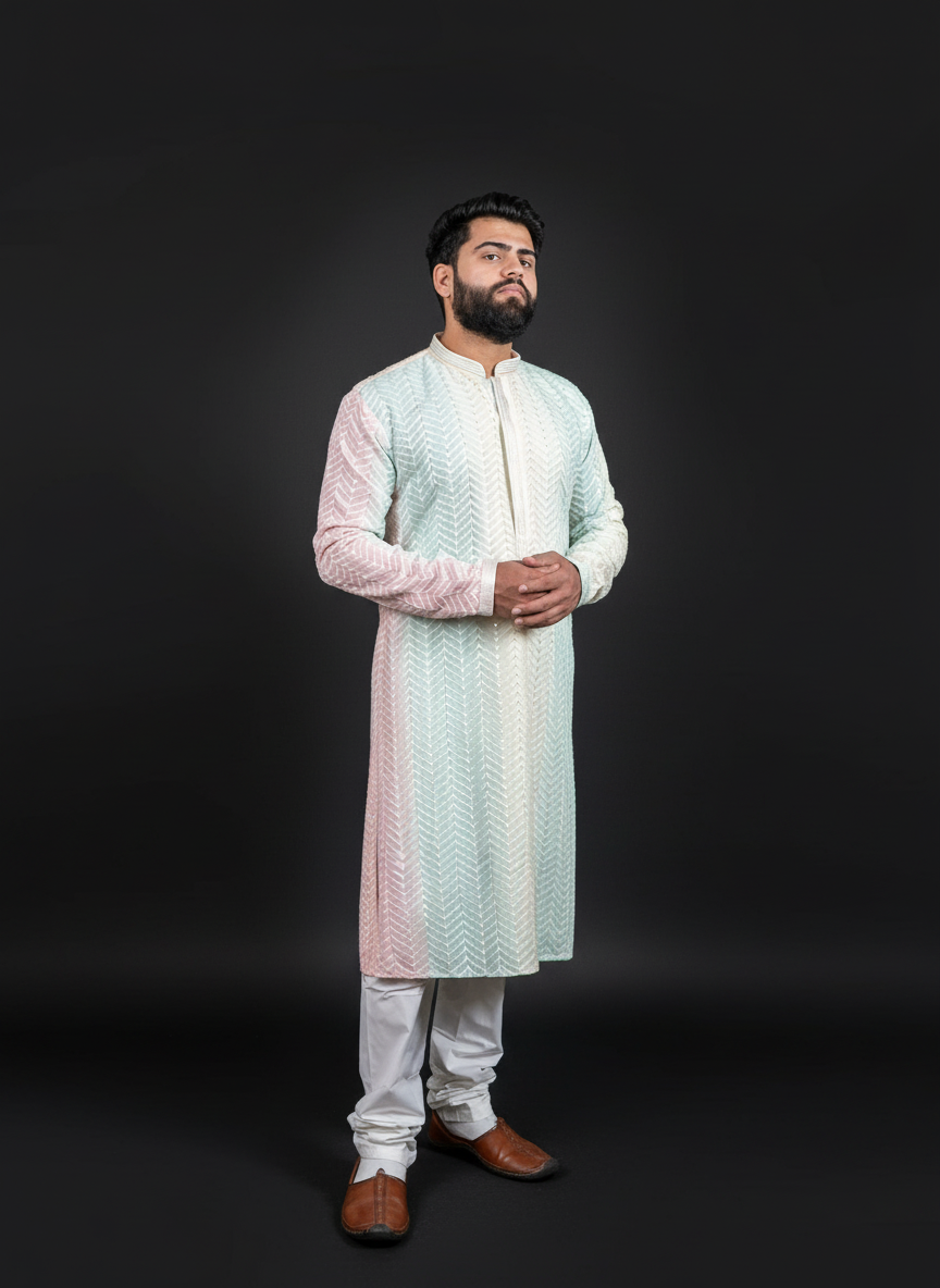 Light Ombre Chikankari Set