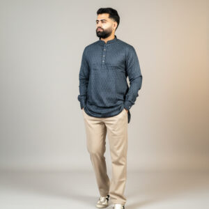 Short Kurta - Navy Blue