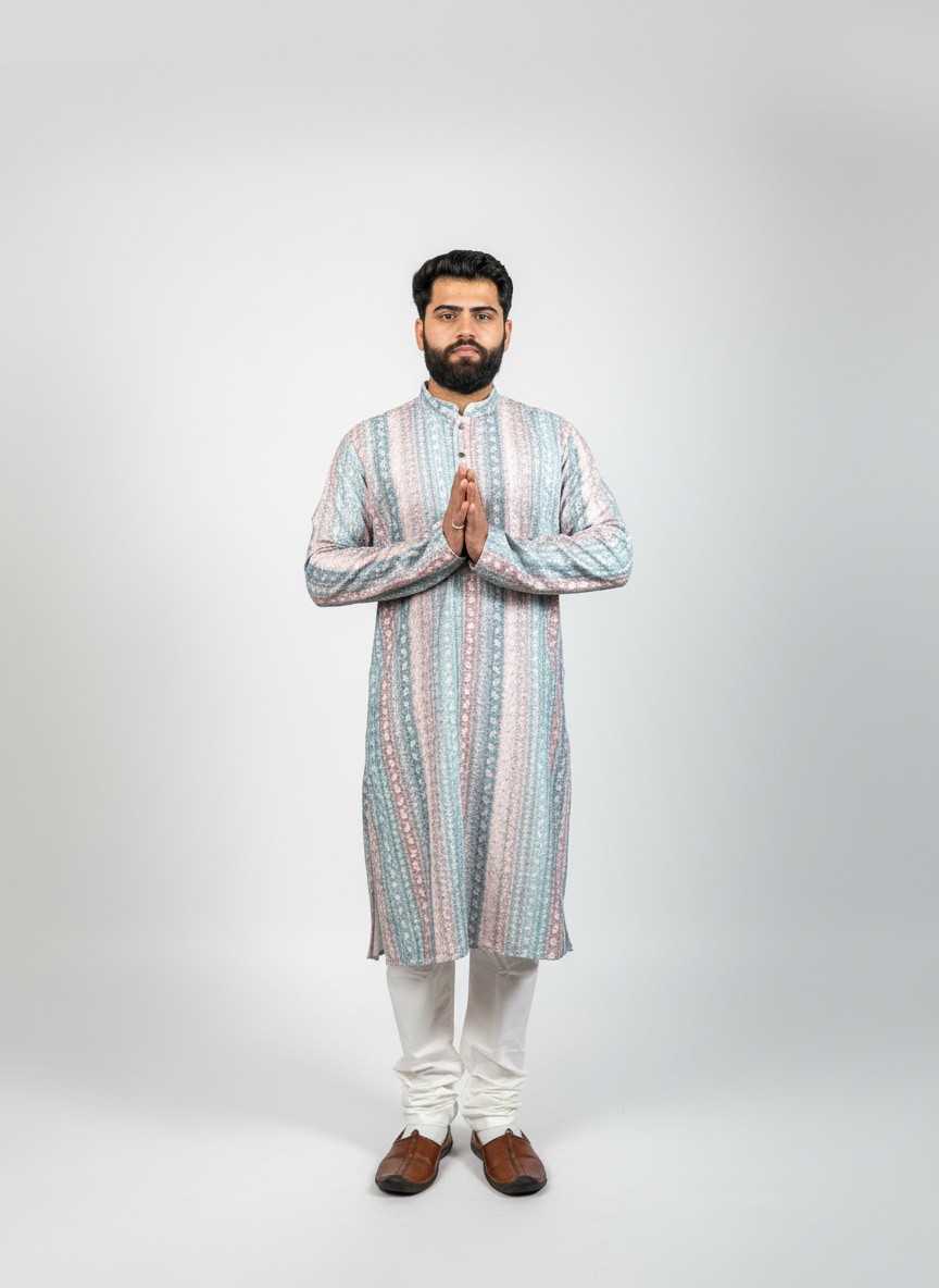 Soft-Pastel-Print-Kurta-Set-Blue-Pink