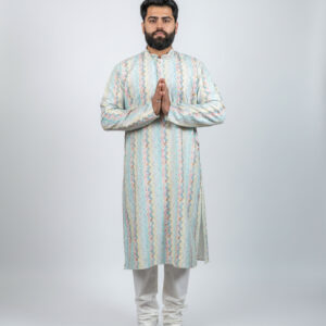 Soft Pastel Light Blue Print Kurta Set