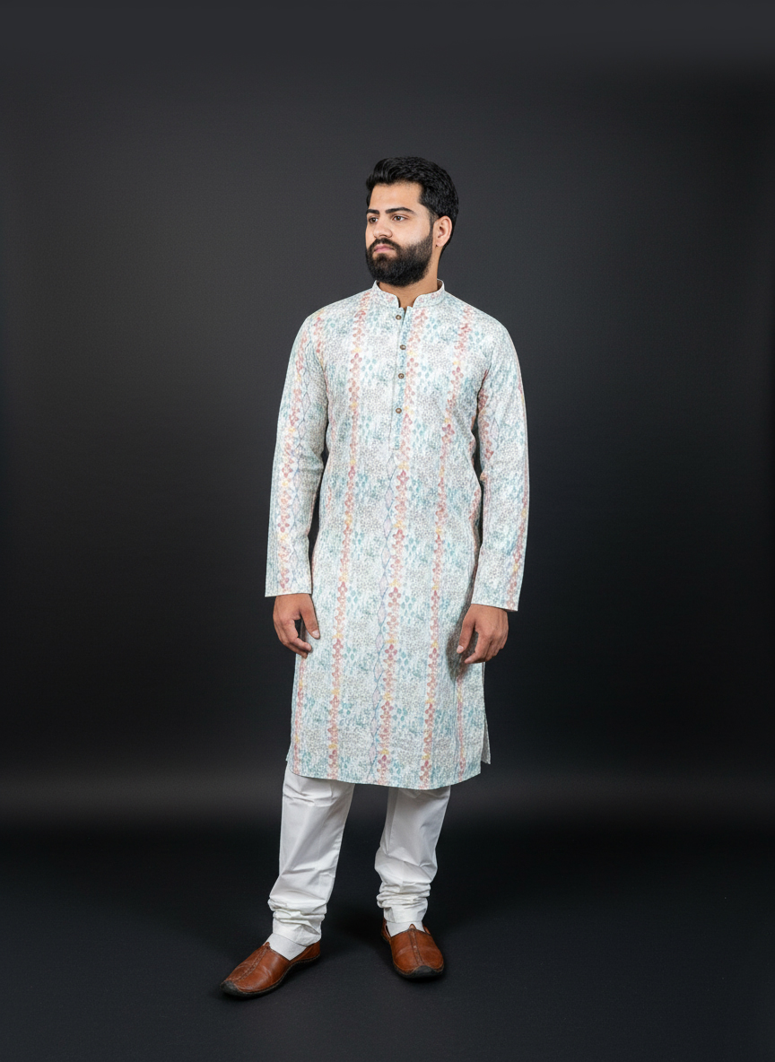 Soft-Pastel-Print-Kurta-Set-white