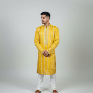 Yellow Gota Patti Embroidery Kurta Set