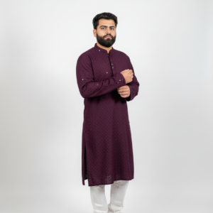 Wine Chikankari Set